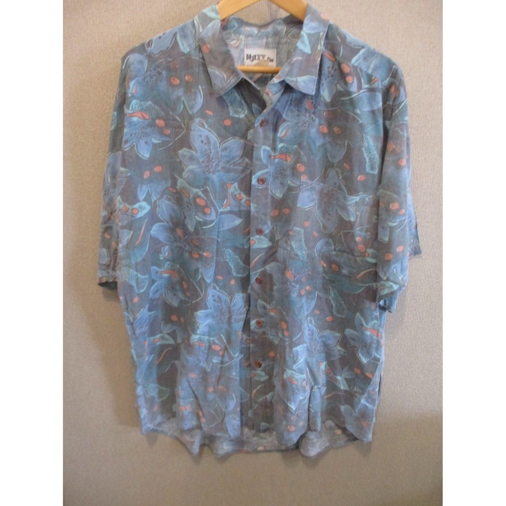 VTG 80's Maxx FM Club Shirt Oversized XL Round Cut Tails Rayon